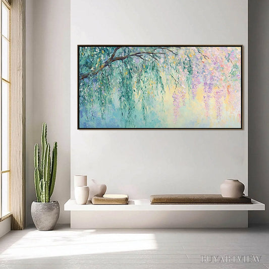 BUYARTVIEW Wisteria Whisper – Impressionist Pastel Floral Painting - image 2