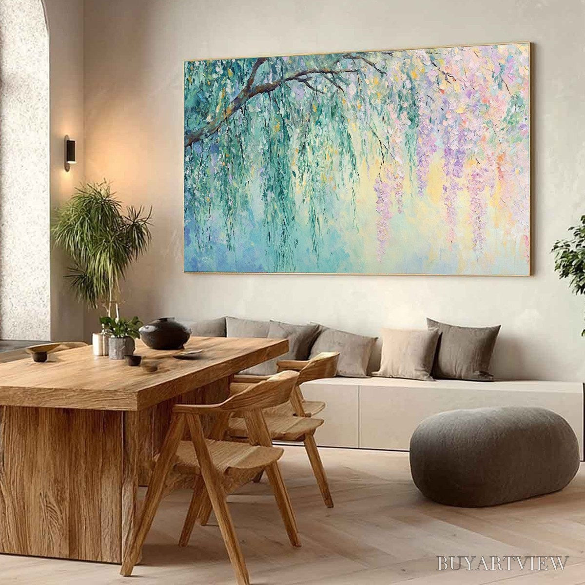 BUYARTVIEW Wisteria Whisper – Impressionist Pastel Floral Painting - image 6