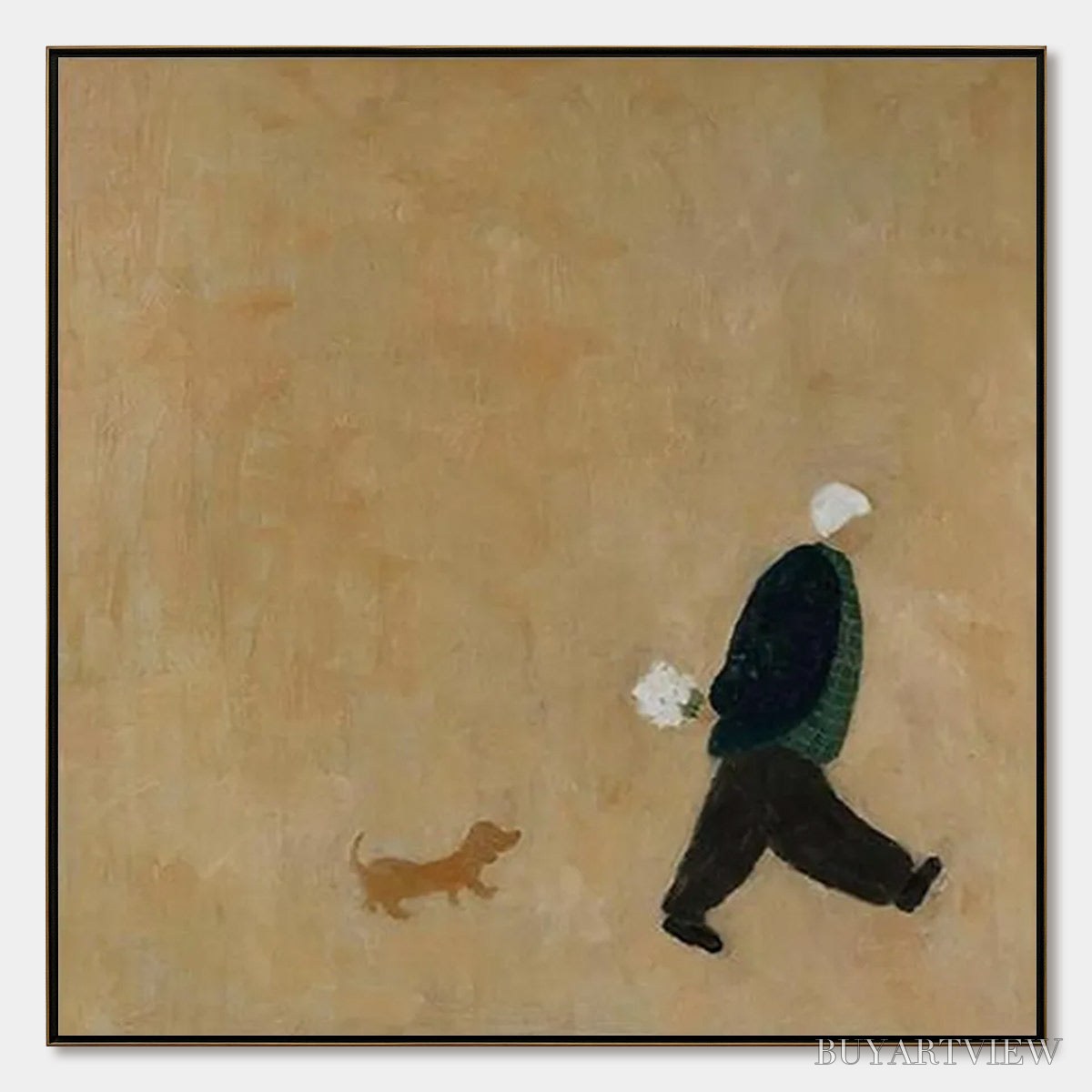 BUYARTVIEW Afternoon Stroll – Minimalist Figurative Oil Painting - image 1