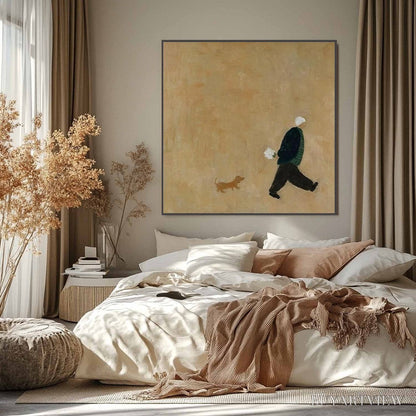 BUYARTVIEW Afternoon Stroll – Minimalist Figurative Oil Painting - image 4