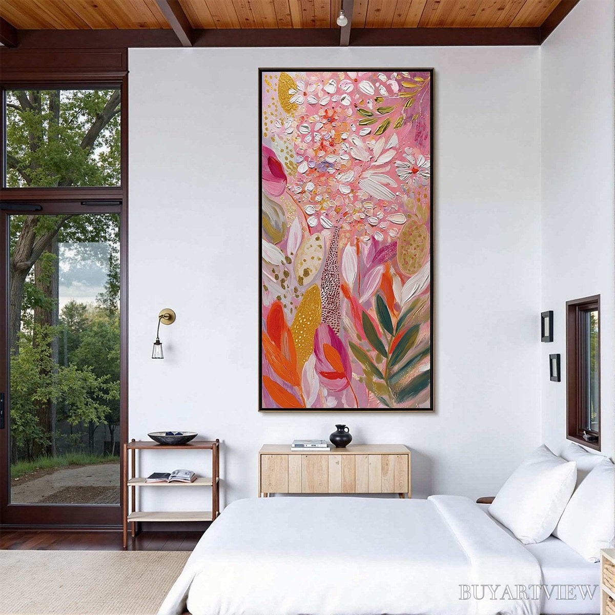 BUYARTVIEW Blushing Bloom – Textured Floral Impasto Oil Painting - image 4