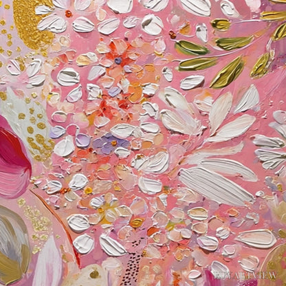 BUYARTVIEW Blushing Bloom – Textured Floral Impasto Oil Painting - image 6