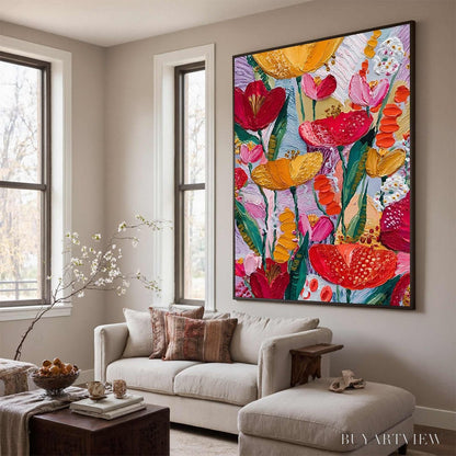 BUYARTVIEW Garden Melody – Textured Impasto Floral Oil Painting - image 5