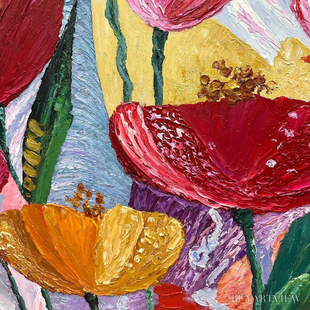 BUYARTVIEW Garden Melody – Textured Impasto Floral Oil Painting - image 6