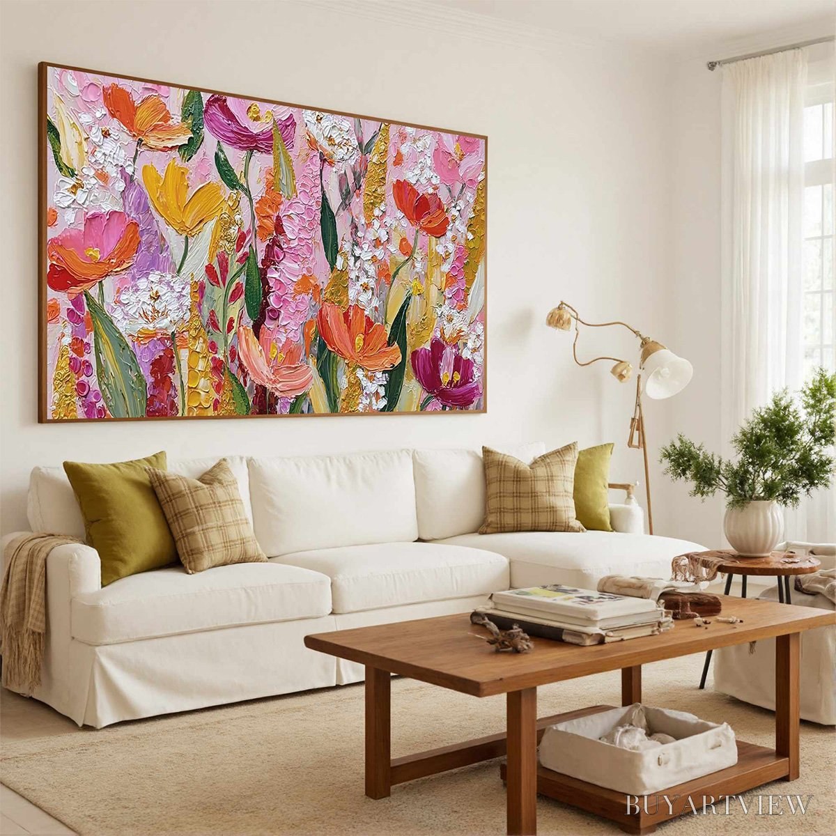 BUYARTVIEW Summer Garden Rhapsody – Textured Impasto Floral Oil Painting - image 3