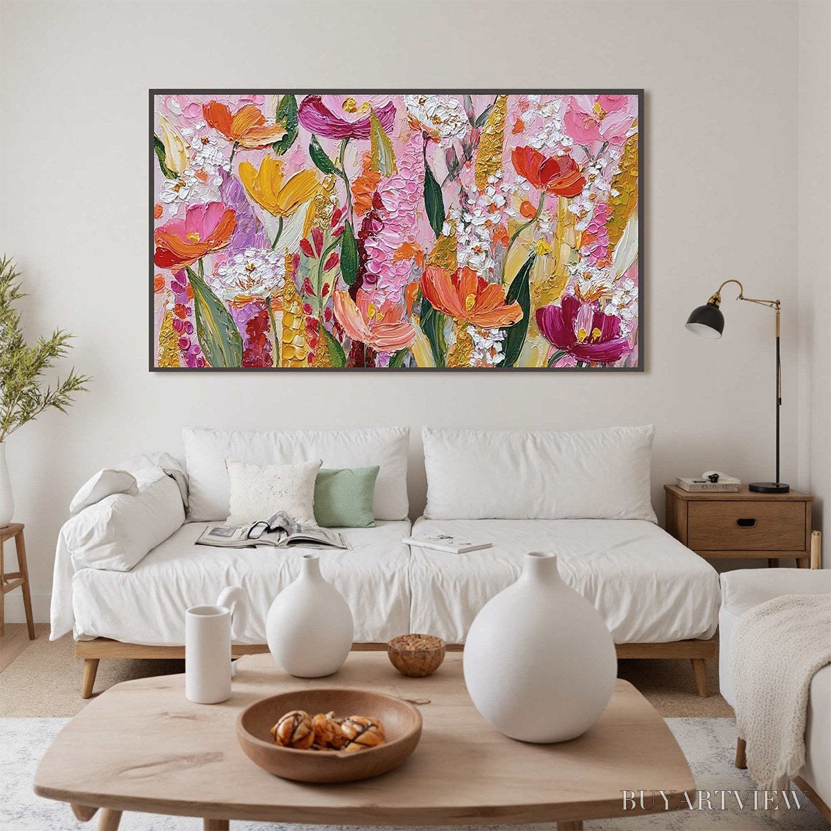 BUYARTVIEW Summer Garden Rhapsody – Textured Impasto Floral Oil Painting - image 4