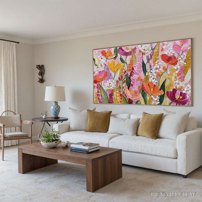 BUYARTVIEW Summer Garden Rhapsody – Textured Impasto Floral Oil Painting - image 5