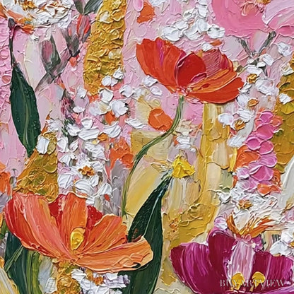 BUYARTVIEW Summer Garden Rhapsody – Textured Impasto Floral Oil Painting - image 6