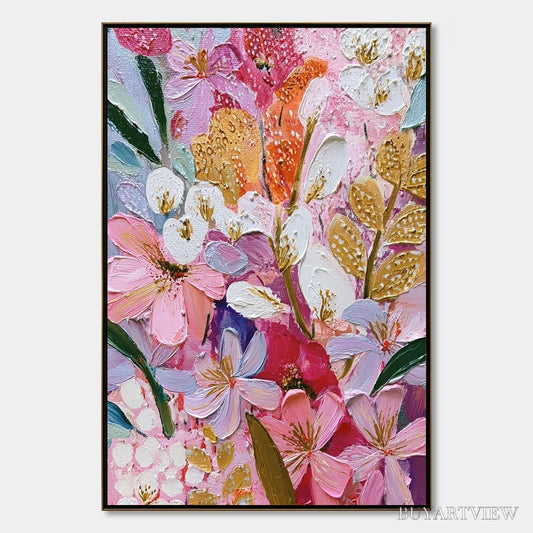 BUYARTVIEW Blooming Rhapsody – Textured Impasto Floral Oil Painting - image 1