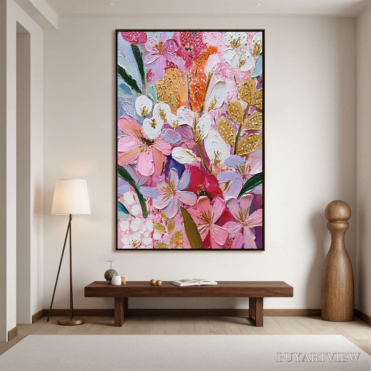 BUYARTVIEW Blooming Rhapsody – Textured Impasto Floral Oil Painting - image 2