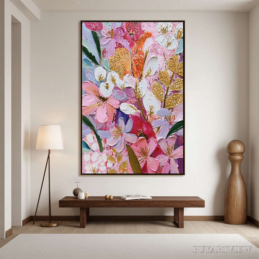 BUYARTVIEW Blooming Rhapsody – Textured Impasto Floral Oil Painting - image 2