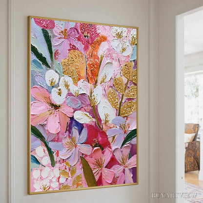 BUYARTVIEW Blooming Rhapsody – Textured Impasto Floral Oil Painting - image 5