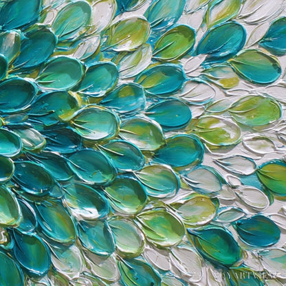 BUYARTVIEW Aqua Bloom – Textured Impasto Floral Oil Painting - image 6