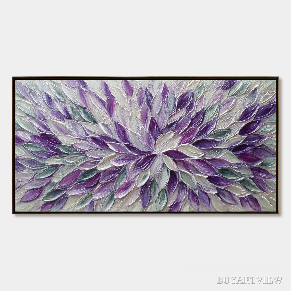 BUYARTVIEW Amethyst Bloom – Textured Impasto Floral Oil Painting - image 1