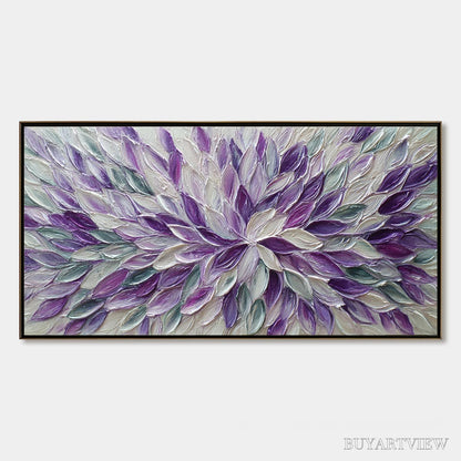BUYARTVIEW Amethyst Bloom – Textured Impasto Floral Oil Painting - image 1