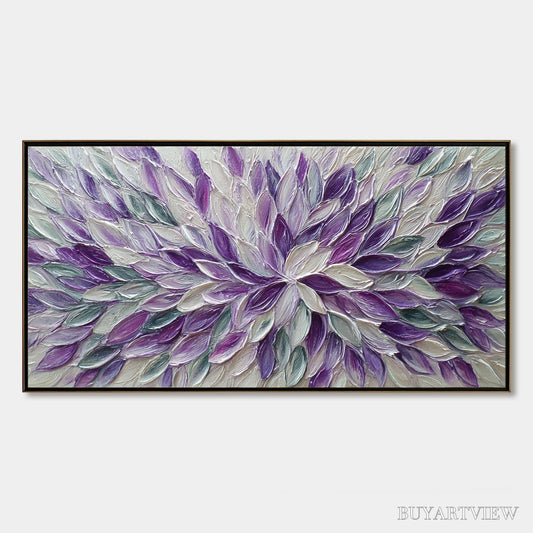 BUYARTVIEW Amethyst Bloom – Textured Impasto Floral Oil Painting - image 1