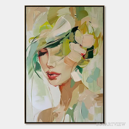 BUYARTVIEW Whispers of Spring – Impressionistic Floral Portrait Oil Painting - image 1