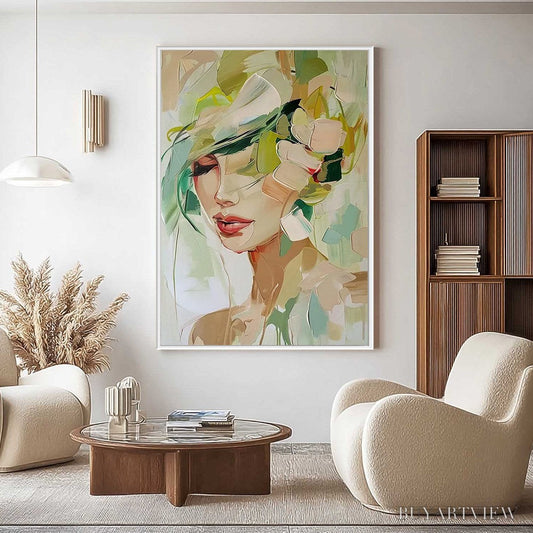 BUYARTVIEW Whispers of Spring – Impressionistic Floral Portrait Oil Painting - image 2