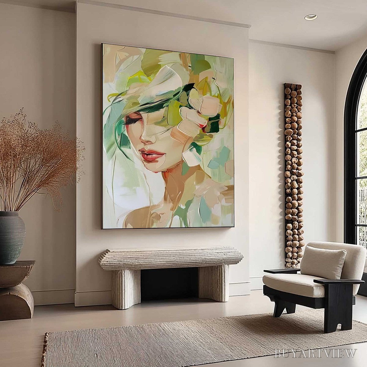 BUYARTVIEW Whispers of Spring – Impressionistic Floral Portrait Oil Painting - image 5