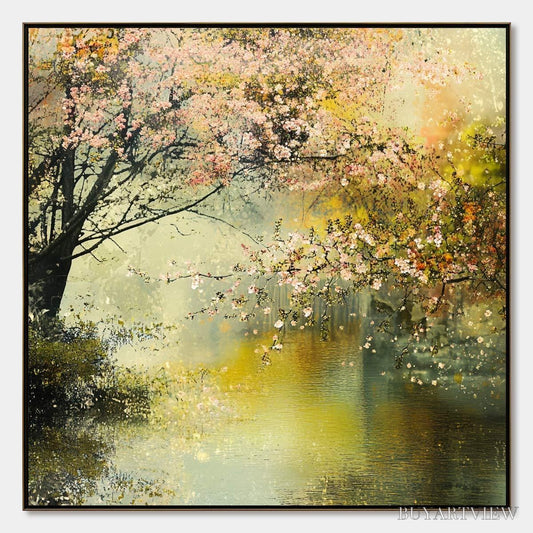 BUYARTVIEW Spring Reverie – Impressionist Floral Landscape Oil Painting - image 1