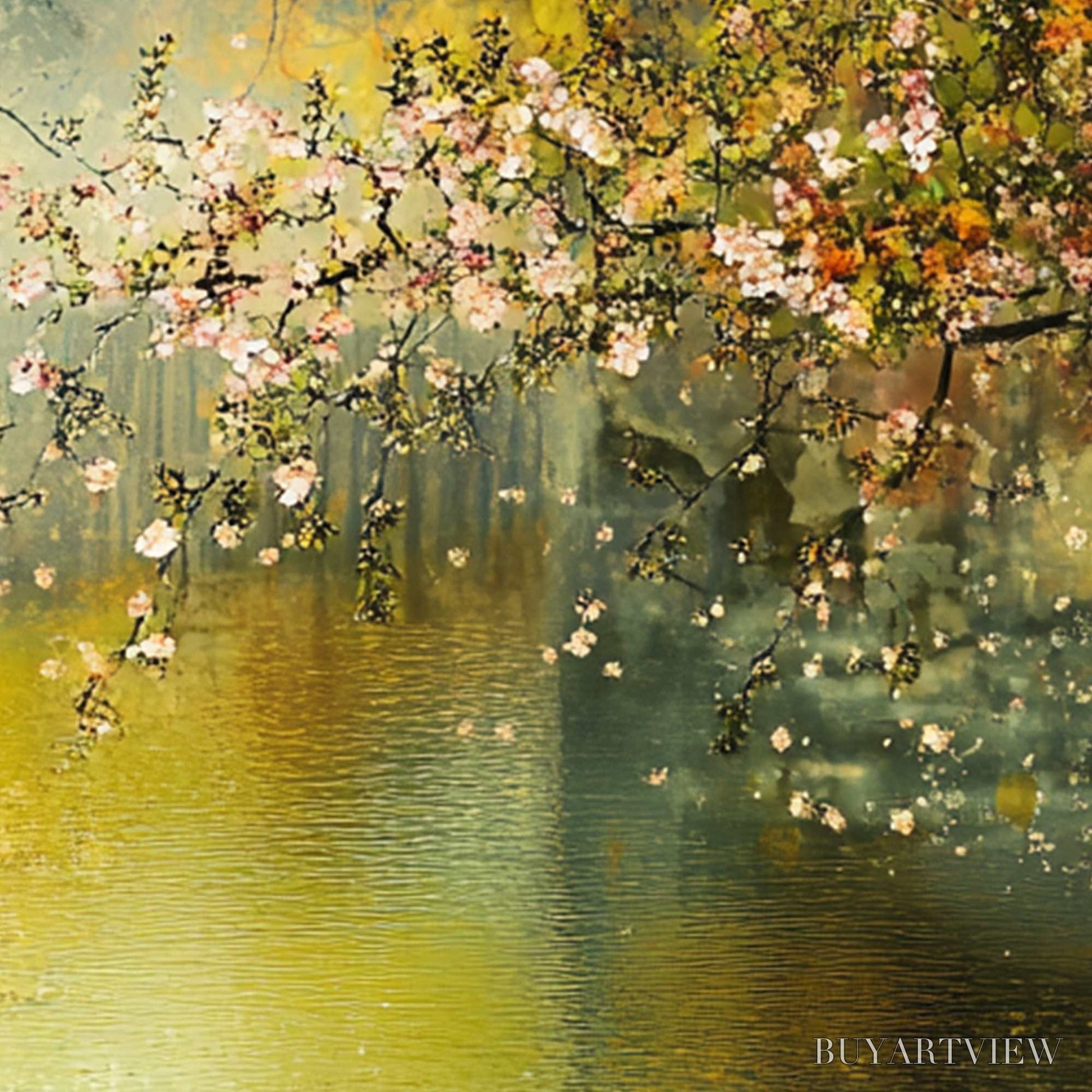 BUYARTVIEW Spring Reverie – Impressionist Floral Landscape Oil Painting - image 4