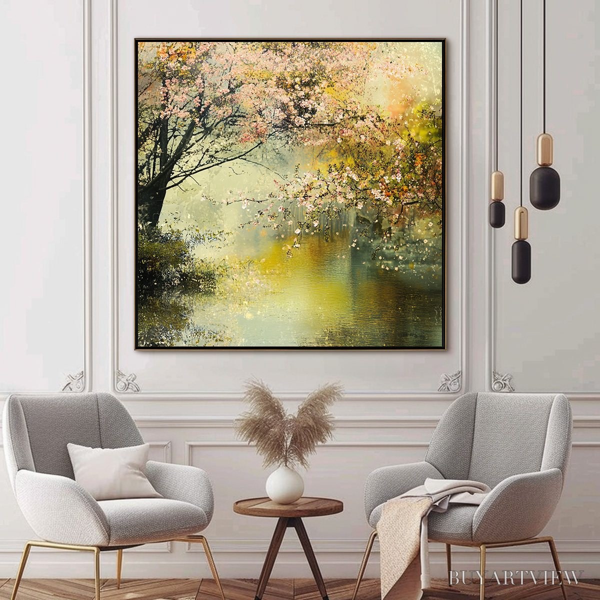 BUYARTVIEW Spring Reverie – Impressionist Floral Landscape Oil Painting - image 5