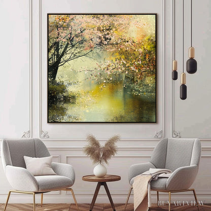 BUYARTVIEW Spring Reverie – Impressionist Floral Landscape Oil Painting - image 5