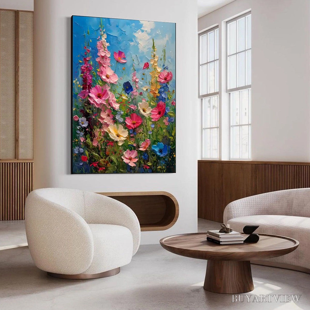 BUYARTVIEW Summer Meadow Dance – Textured Impasto Floral Oil Painting - image 4