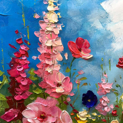 BUYARTVIEW Summer Meadow Dance – Textured Impasto Floral Oil Painting - image 5