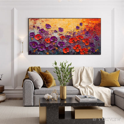 BUYARTVIEW Poppy Field Symphony – Textured Impasto Floral Oil Painting - image 2