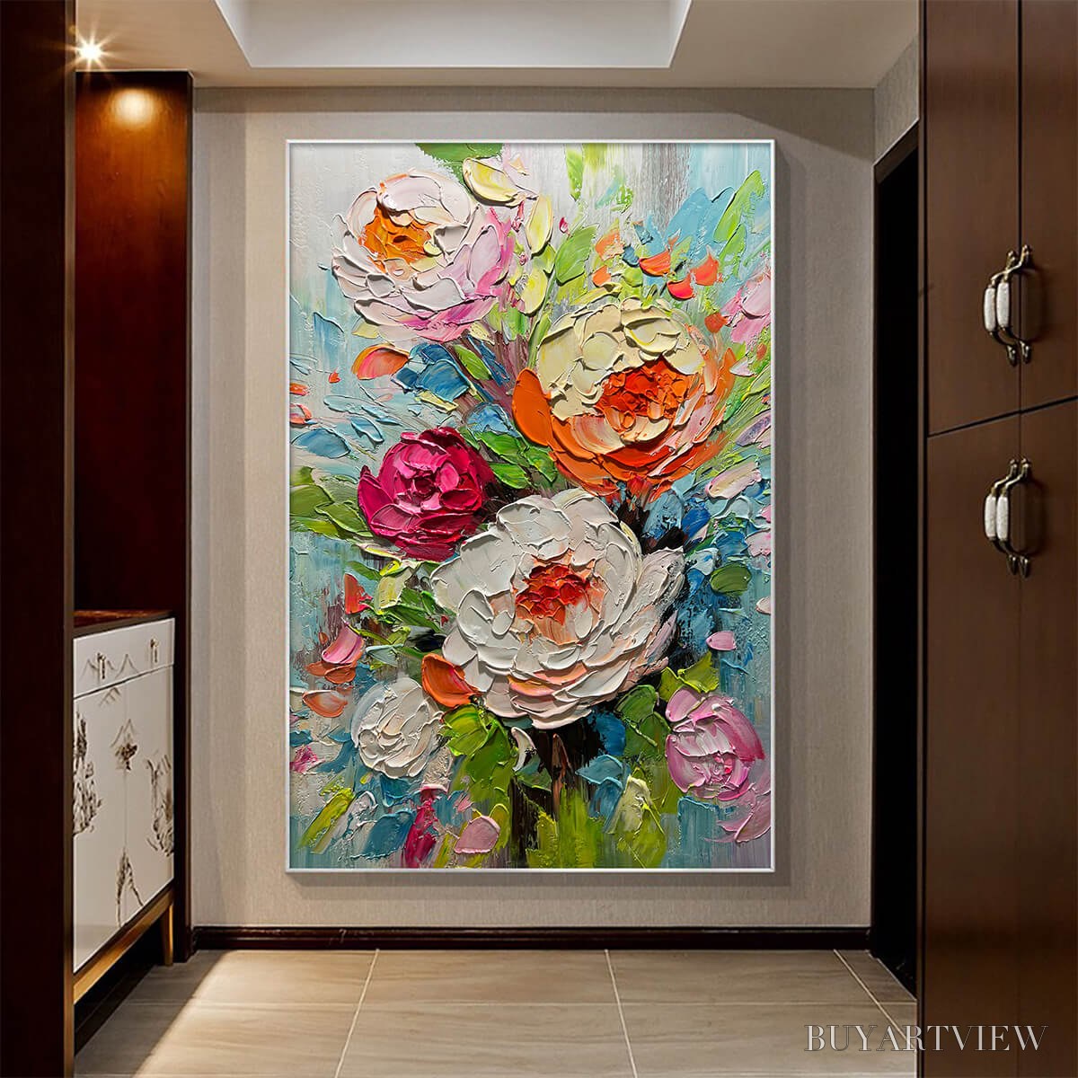 BUYARTVIEW Blooming Rhapsody – Colorful Floral Impasto Oil Painting - image 4