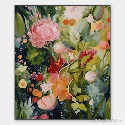 BUYARTVIEW Blooming Rhapsody – Textured Floral Oil Painting - image 1