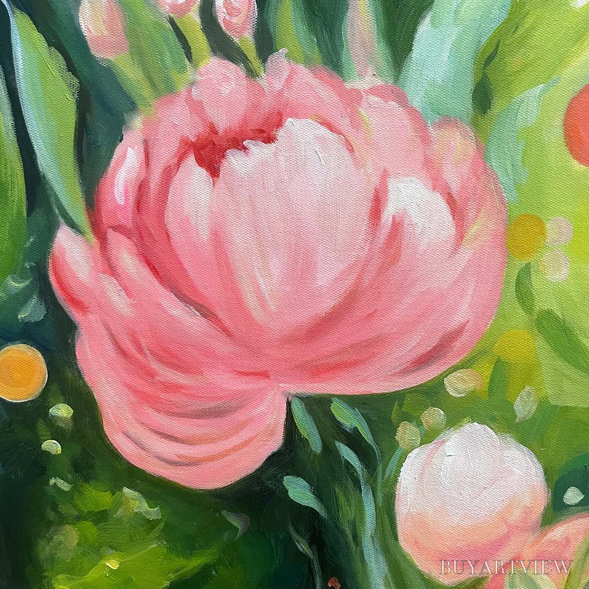 BUYARTVIEW Blooming Rhapsody – Textured Floral Oil Painting - image 3