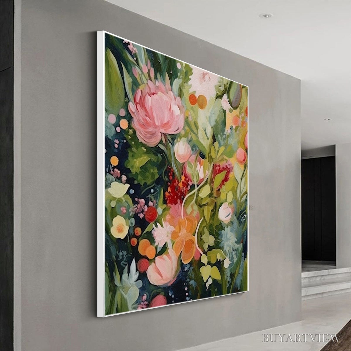BUYARTVIEW Blooming Rhapsody – Textured Floral Oil Painting - image 4