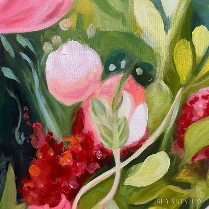 BUYARTVIEW Blooming Rhapsody – Textured Floral Oil Painting - image 6