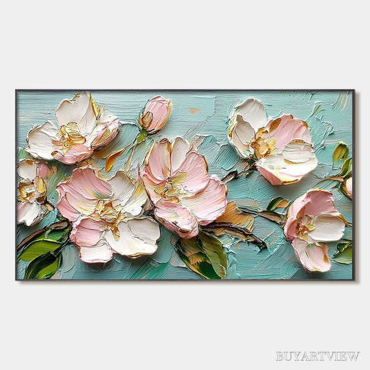 BUYARTVIEW Blossom Serenade – Textured Impasto Floral Oil Painting - image 1