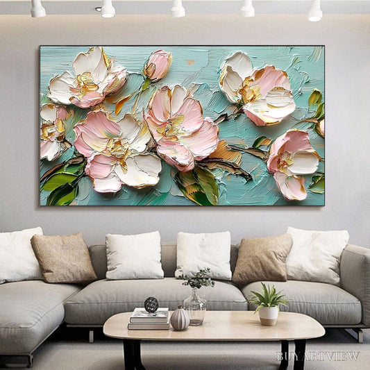 BUYARTVIEW Blossom Serenade – Textured Impasto Floral Oil Painting - image 2