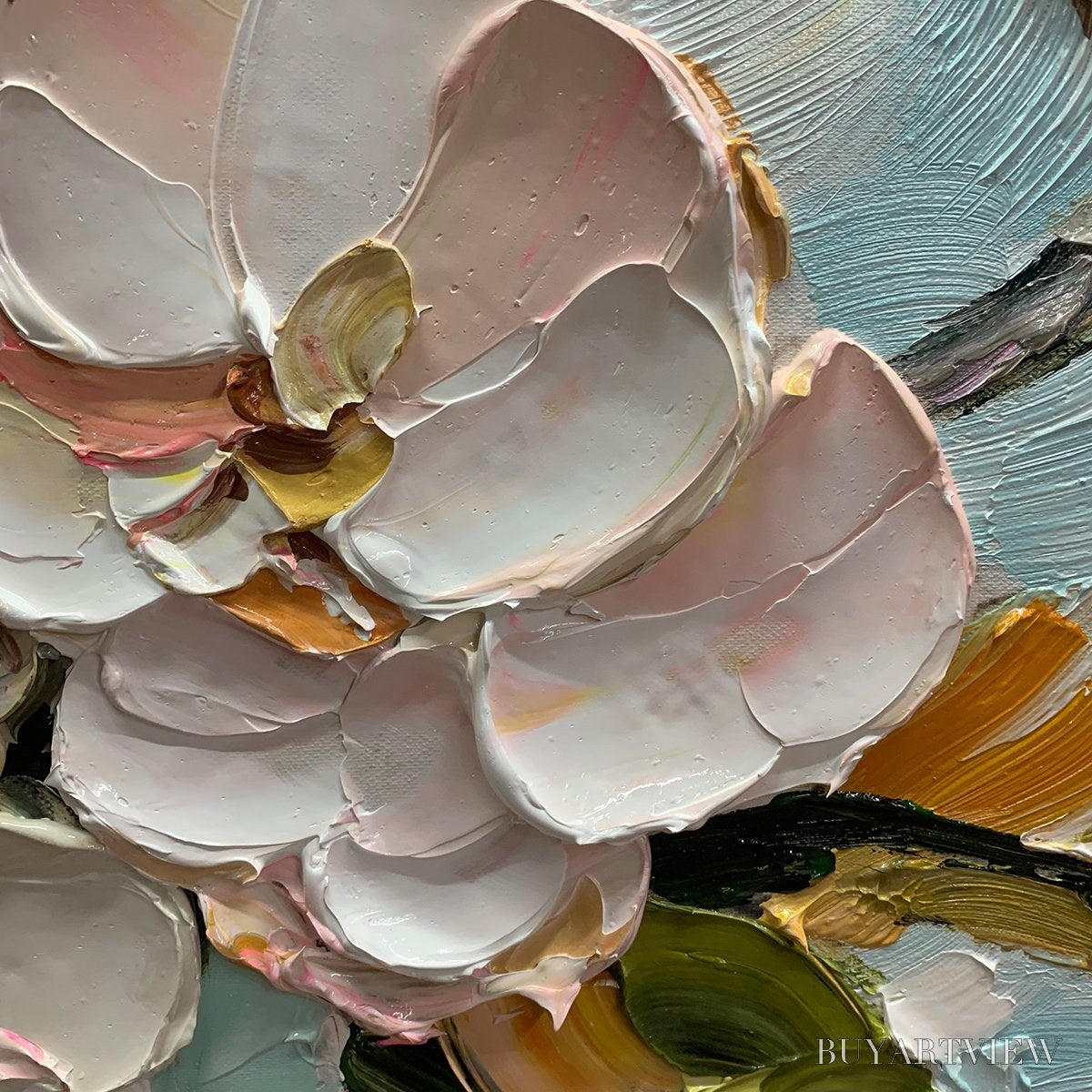 BUYARTVIEW Blossom Serenade – Textured Impasto Floral Oil Painting - image 3