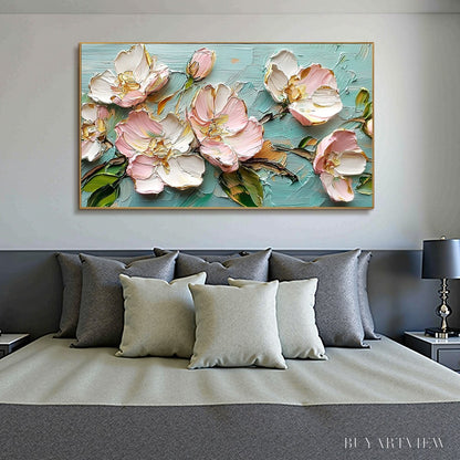 BUYARTVIEW Blossom Serenade – Textured Impasto Floral Oil Painting - image 4