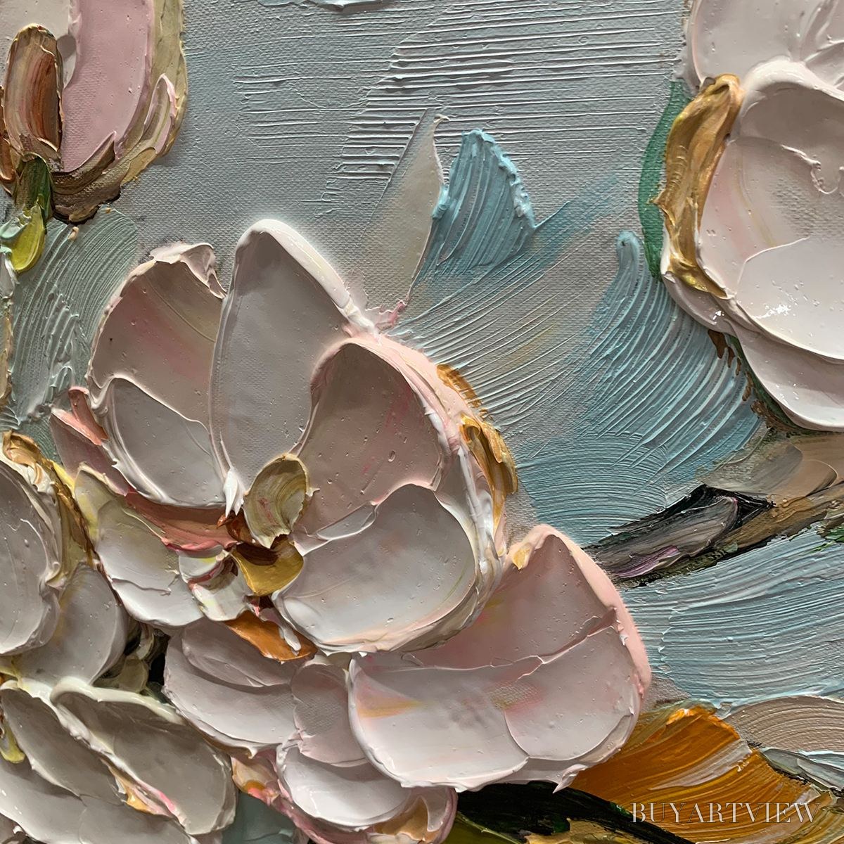 BUYARTVIEW Blossom Serenade – Textured Impasto Floral Oil Painting - image 5