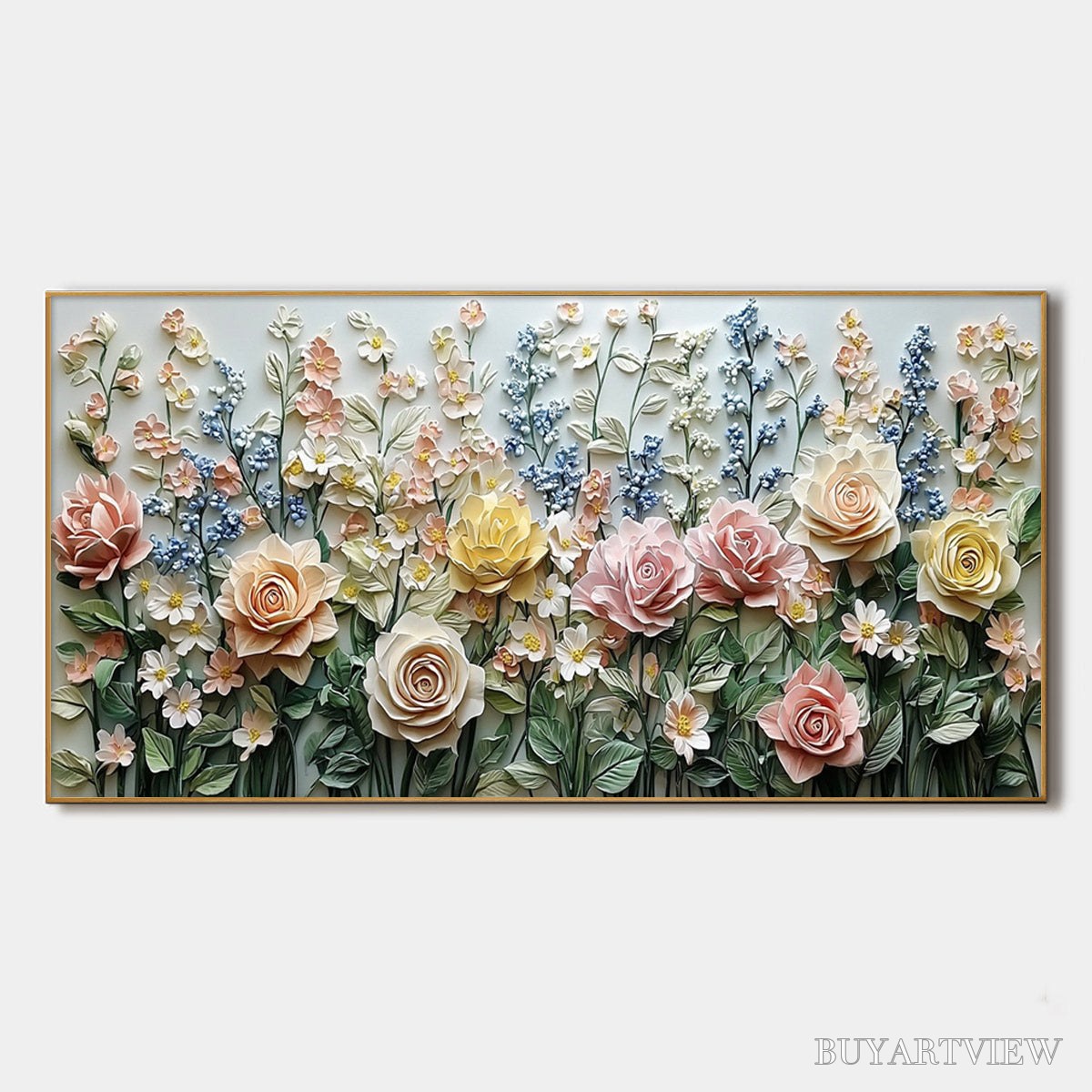 BUYARTVIEW Garden Rhapsody – Textured Floral Oil Painting - image 1