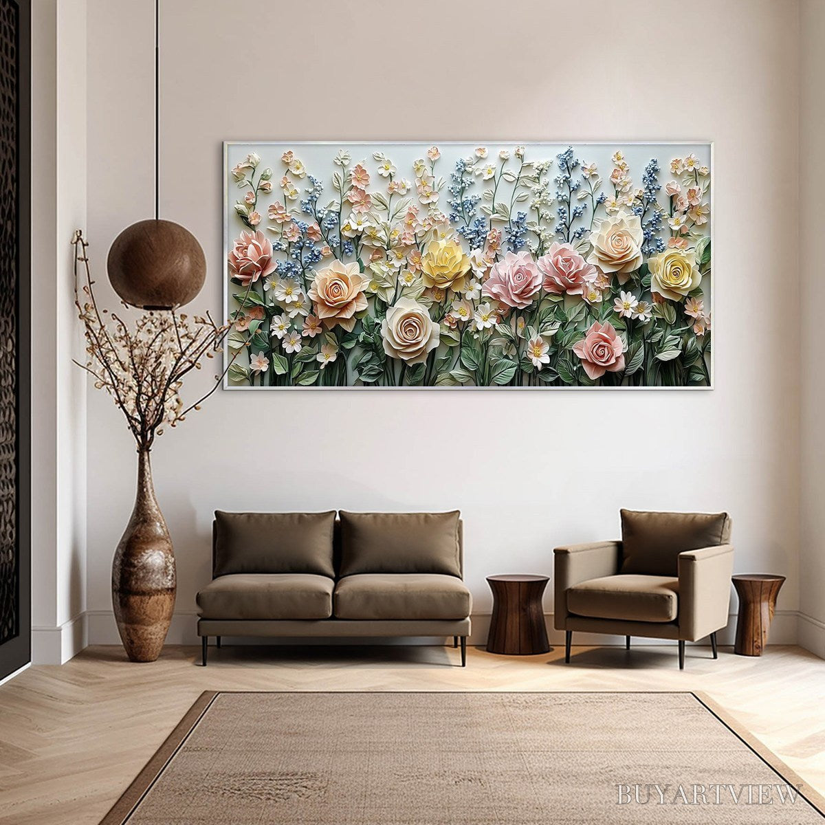 BUYARTVIEW Garden Rhapsody – Textured Floral Oil Painting - image 2