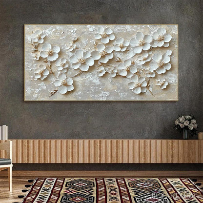 BUYARTVIEW Golden Blossoms – Textured Floral Oil Painting - image 2