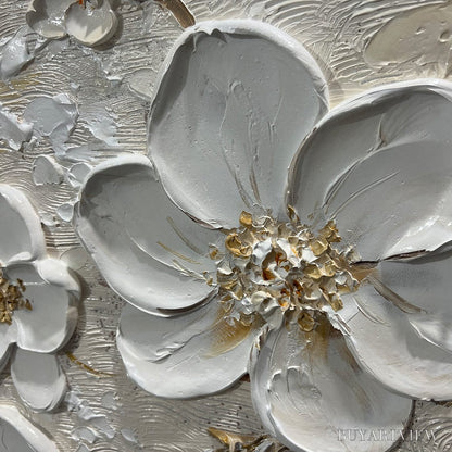 BUYARTVIEW Golden Blossoms – Textured Floral Oil Painting - image 3