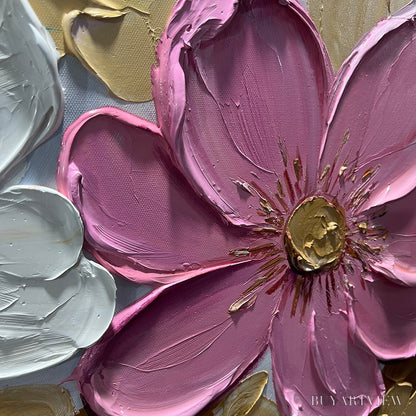 BUYARTVIEW Golden Petals – Textured Panoramic Floral Oil Painting - image 3