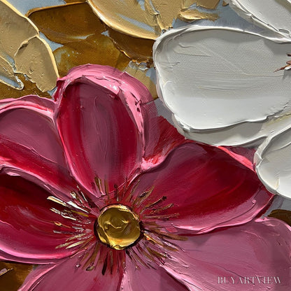BUYARTVIEW Golden Petals – Textured Panoramic Floral Oil Painting - image 5