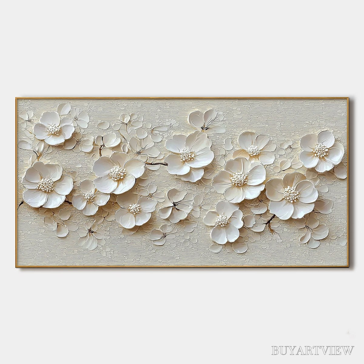 BUYARTVIEW Blossom Serenade – Textured Floral Oil Painting - image 1