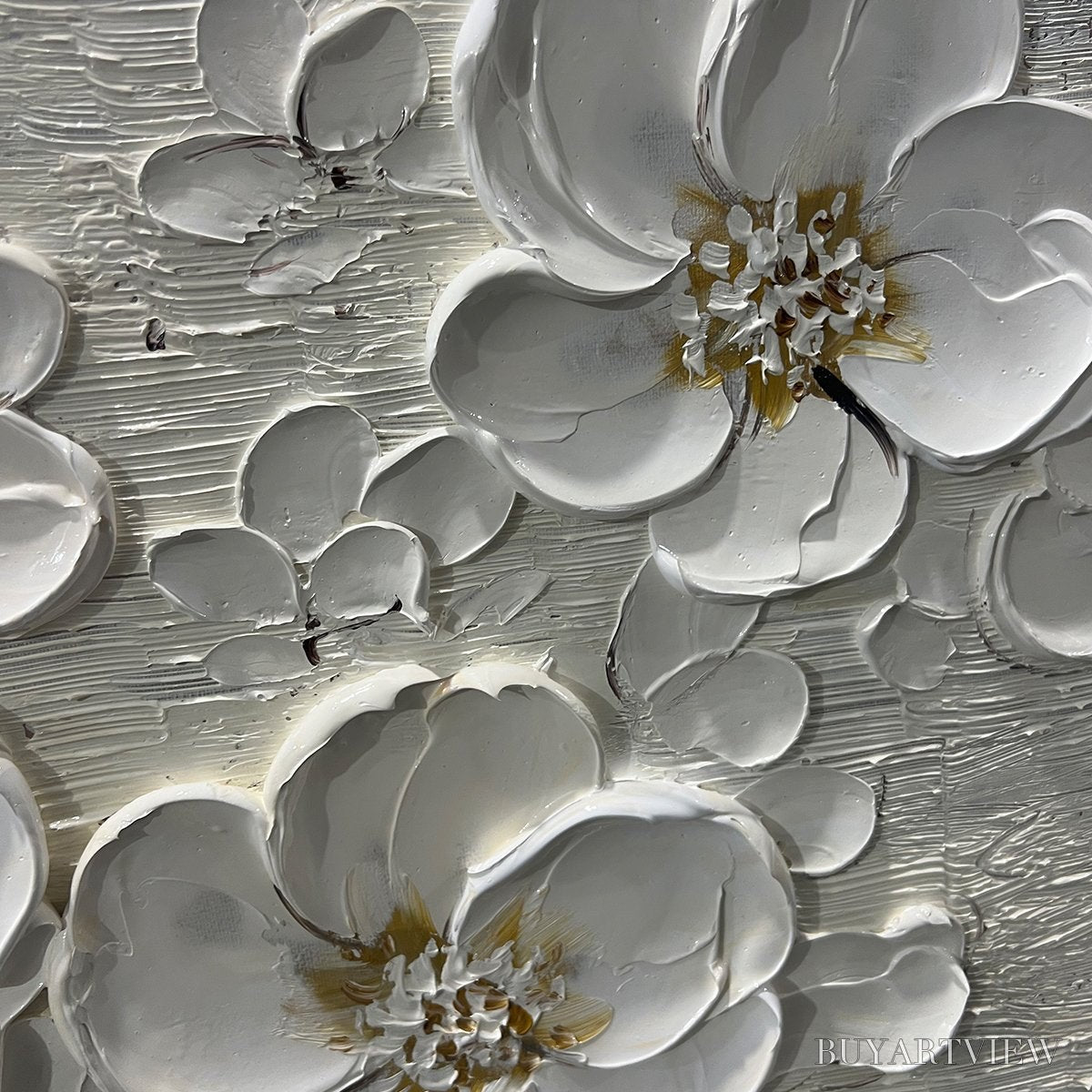 BUYARTVIEW Blossom Serenade – Textured Floral Oil Painting - image 6