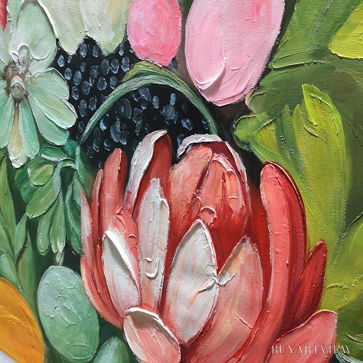 BUYARTVIEW Garden'S Grace – Textured Floral Still Life Oil Painting - image 3