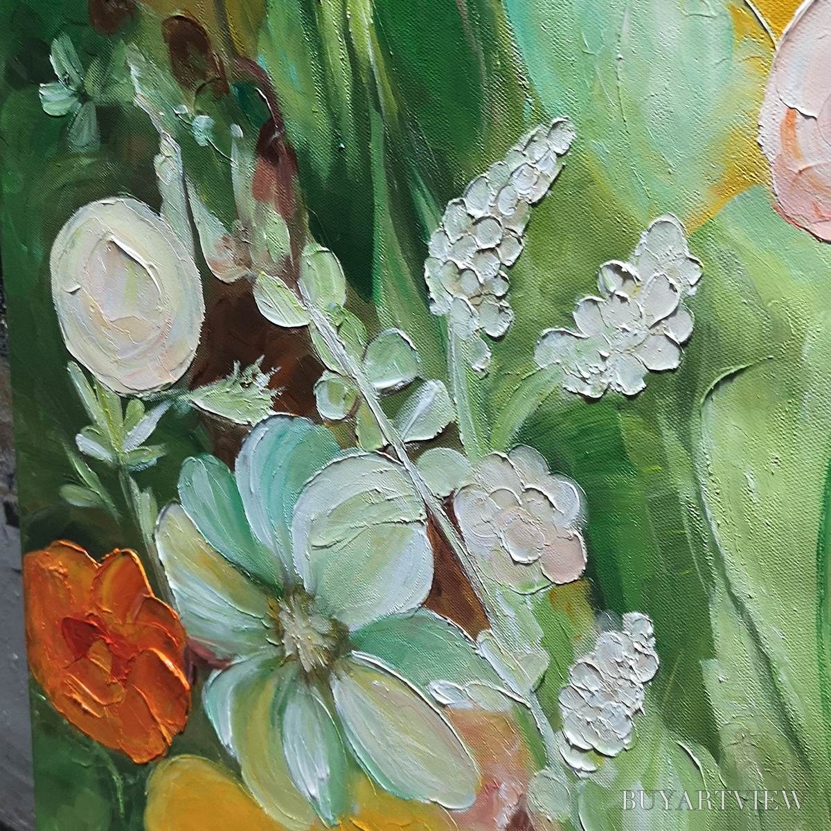 BUYARTVIEW Garden'S Grace – Textured Floral Still Life Oil Painting - image 5